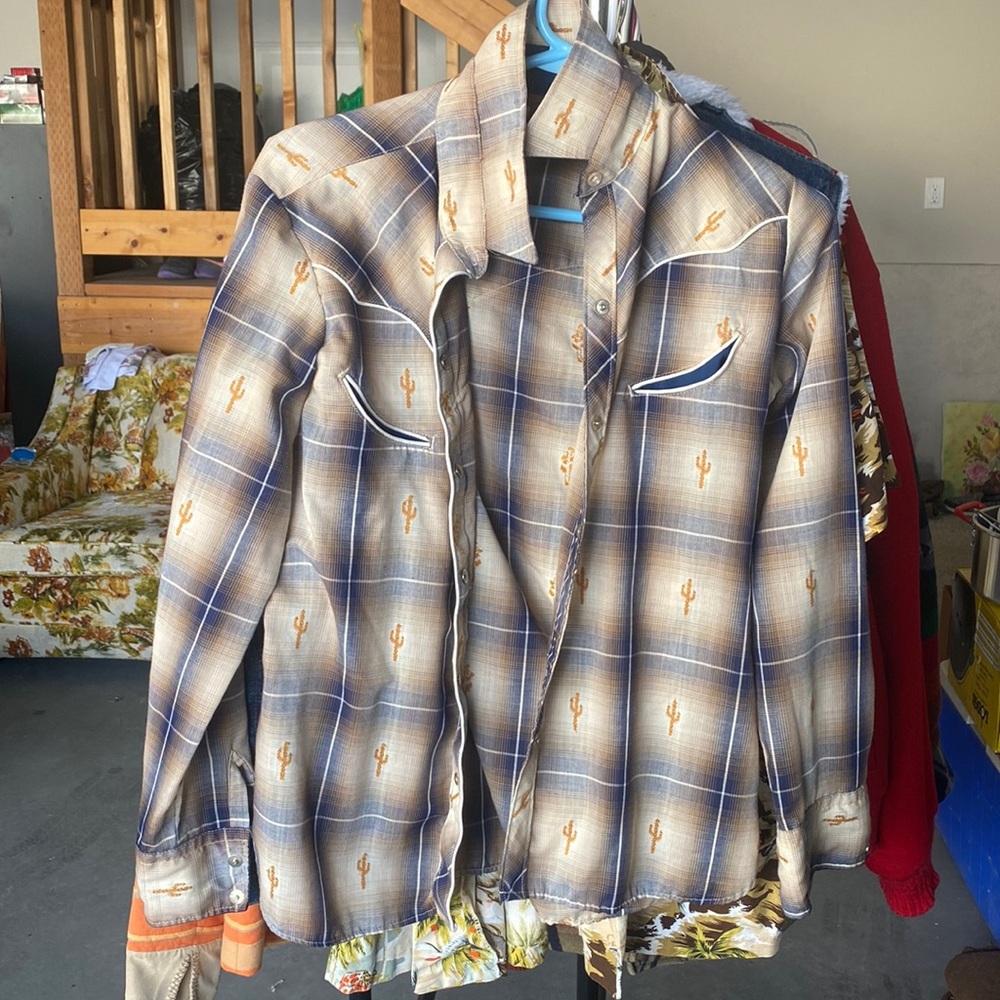 Vintage western pearl snap